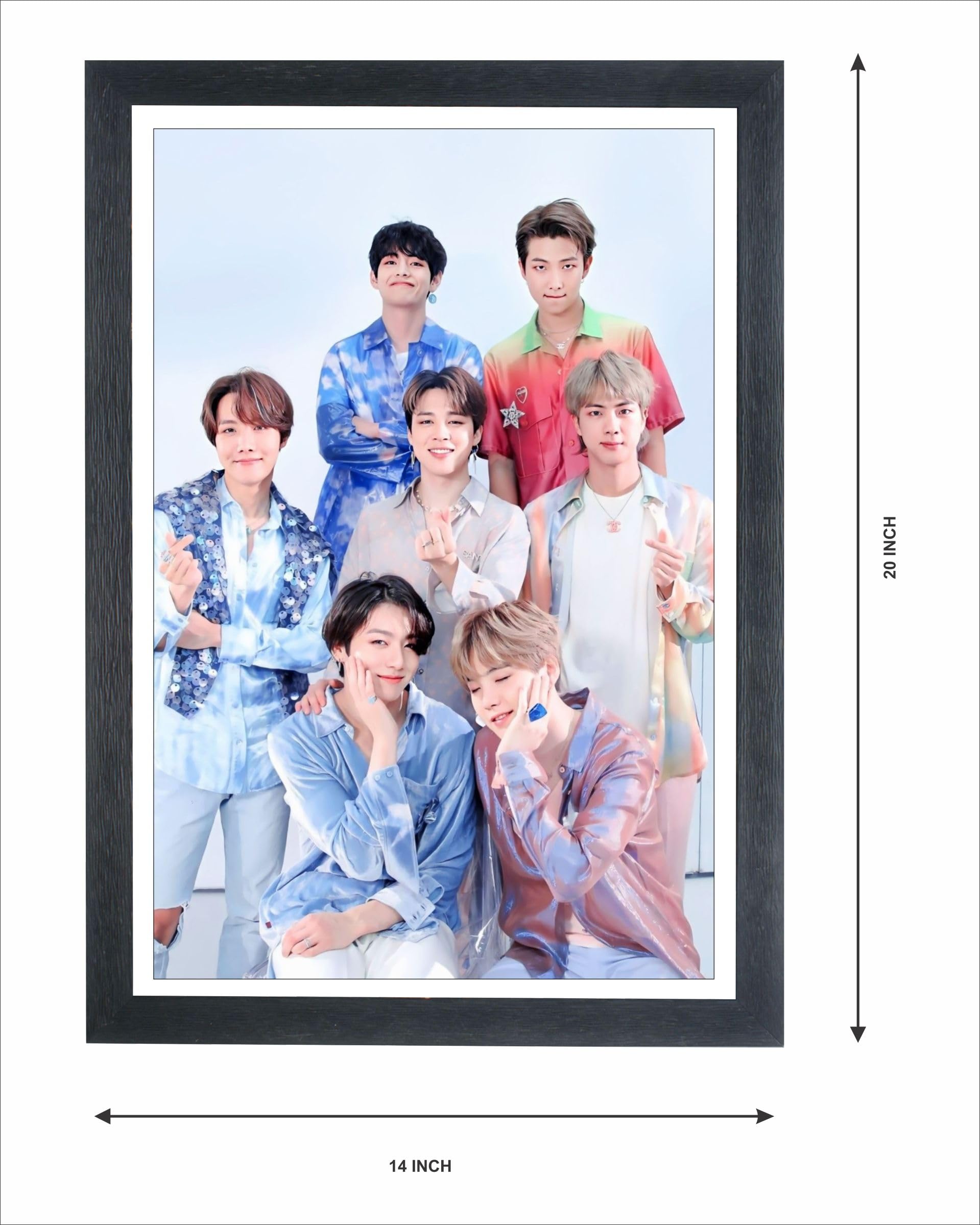 BTS アートフレーム Paintsio BTS Group Wall Mounted Painting (14 * 20 Inches